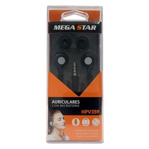 Auricular chico con mic negro mega star