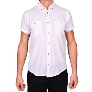 Camisa m/c blanco liso doble bol. beverly