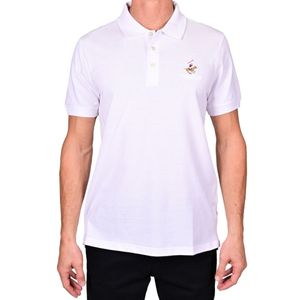 Polo M/C Blanco. Liso Bordado Hombre Beverly