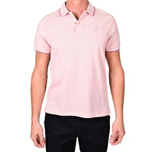Polo M/C Rosa Gola Rayas S/ Bolsillo Hombre